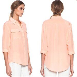 Equipment - Pale Pink - 100% Silk - Button Down Blouse w Pockets - Size XS